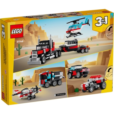 LEGO CREATOR 31146 Ciężarówka z platformą i helikopterem