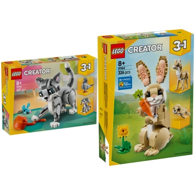 LEGO CREATOR 31162 Uroczy króliczek 31163 Psotny kot