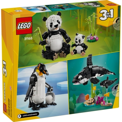 LEGO CREATOR 31165 Dzikie zwierzęta: rodzina pand 31170 różowy flaming