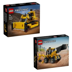 LEGO TECHNIC 42163 Buldożer do zadań specjalnych 42197 Koparko-ładowarka