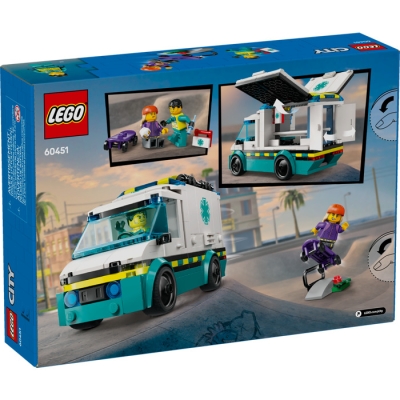 LEGO CITY 60451 Karetka pogotowia 60453 Furgonetka ratowników plażowych