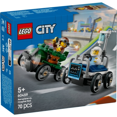 LEGO CITY 60459 Zestaw wyścigówek: samolot kontra łóżko szpitalne