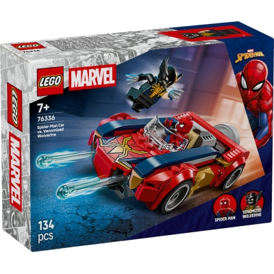 LEGO SUPER HEROES 76336 Spider-Man w samochodzie kontra zvenomowany Wolverine