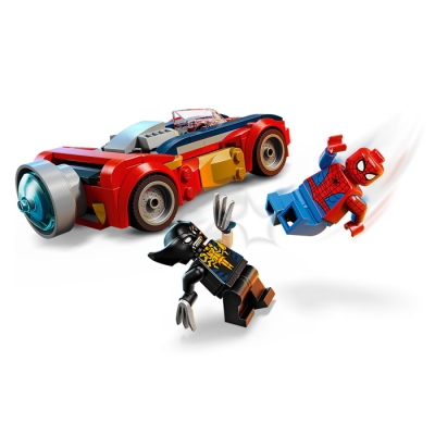 LEGO SUPER HEROES 76336 Spider-Man w samochodzie kontra zvenomowany Wolverine