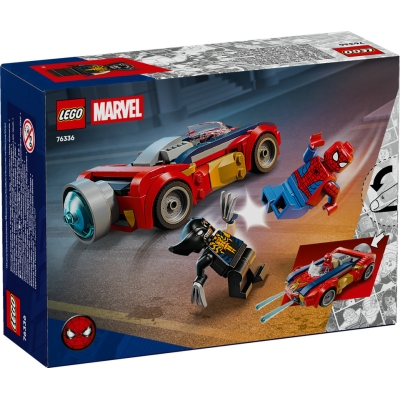LEGO SUPER HEROES 76336 Spider-Man w samochodzie kontra zvenomowany Wolverine
