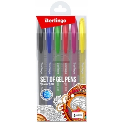 Berlingo zestaw długopisów żelowych Triangle Gel 6 sztuk