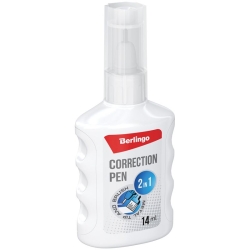 Berlingo Korektor w płynie, Typu '2 in 1 14 ml, metalowa końcówka /pędzelek