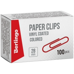 Berlingo spinacze do papieru okrągłe winylowe 28 mm mix kolorów 100 szt