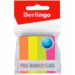 Berlingo Zakładki indeksujące Strzałka 12x50 mm 4x100 kart 4 kolory neon