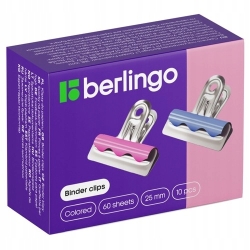 Berlingo Klipy 'Buldog 25 mm, kolorowe, 10 szt.