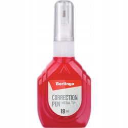 Berlingo Korektor w piórze, 18 ml, metalowa końcówka