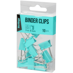 Klipsy metalowe spinacze biurowe do papieru 19 mm 80 arkuszy 10 szt niebieskie