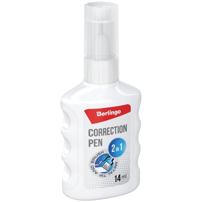 Berlingo Korektor w płynie, Typu '2 in 1 14 ml, metalowa końcówka /pędzelek