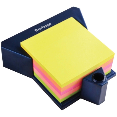 Berlingo bloczek samoprzylepny Ultra Lepki 50x50mm 400 kartek 5 kolorów neon w podajniku
