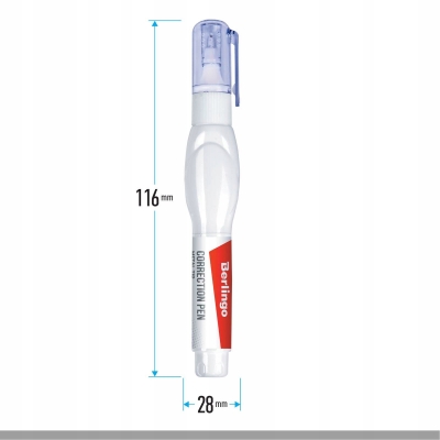Berlingo Korektor w piórze, 8 ml, plastikowa końcówka