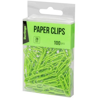 Spinacze biurowe do papieru opakowanie 100szt kolor zielony