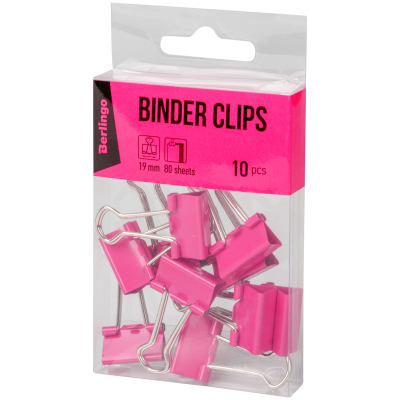 Klipsy metalowe spinacze biurowe do papieru 19 mm 80 arkuszy 10 szt różowe