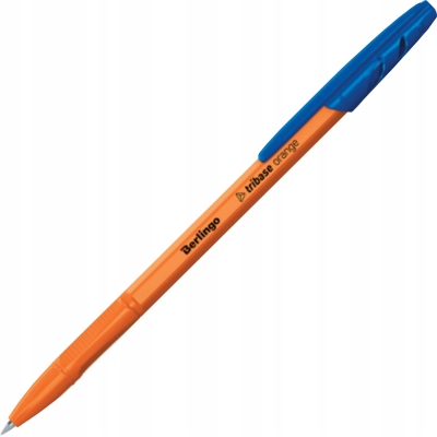 Berlingo Długopis kulkowy Tribase Orange, niebieski, 0,7 mm 4szt