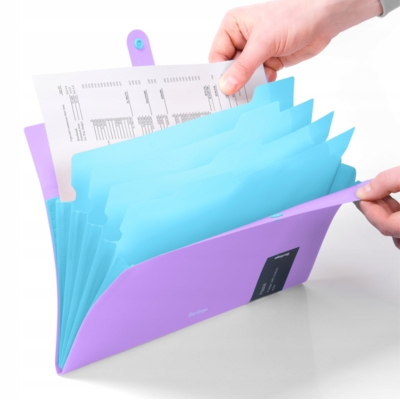 Berlingo teczka z 5 przegródkami A4 600µm seria Haze fioletowa