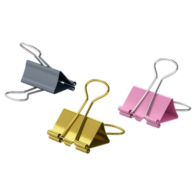 Klipsy metalowe spinacze biurowe do papieru 19 mm 80 arkuszy 10 szt złoro srebro róż