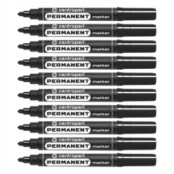 Marker Centropen Permanent 8566 czarny K/O zestaw 10 szt.