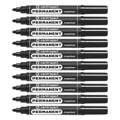 Marker Centropen Permanent 8566 czarny K/O zestaw 10 szt.