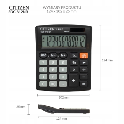 Citizen kalkulator SDC812NR zestaw 5 w cenie 4