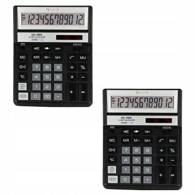 Eleven kalkulator biurowy SDC888XBK zestaw 2 sztuki