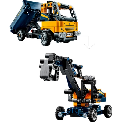 LEGO Technic 42147 Wywrotka 42163 Buldożer 30655 Wózek widłowy